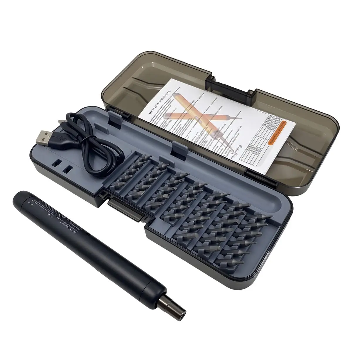 46-in-1 Electric Screwdriver Precision Set, Rechargeable Type-C, 38 S2 Alloy Steel Bits with Magnetic Stand and Storage Box, Tools for Disassembling and Repairing Mobile Phones, Laptops, and Cameras