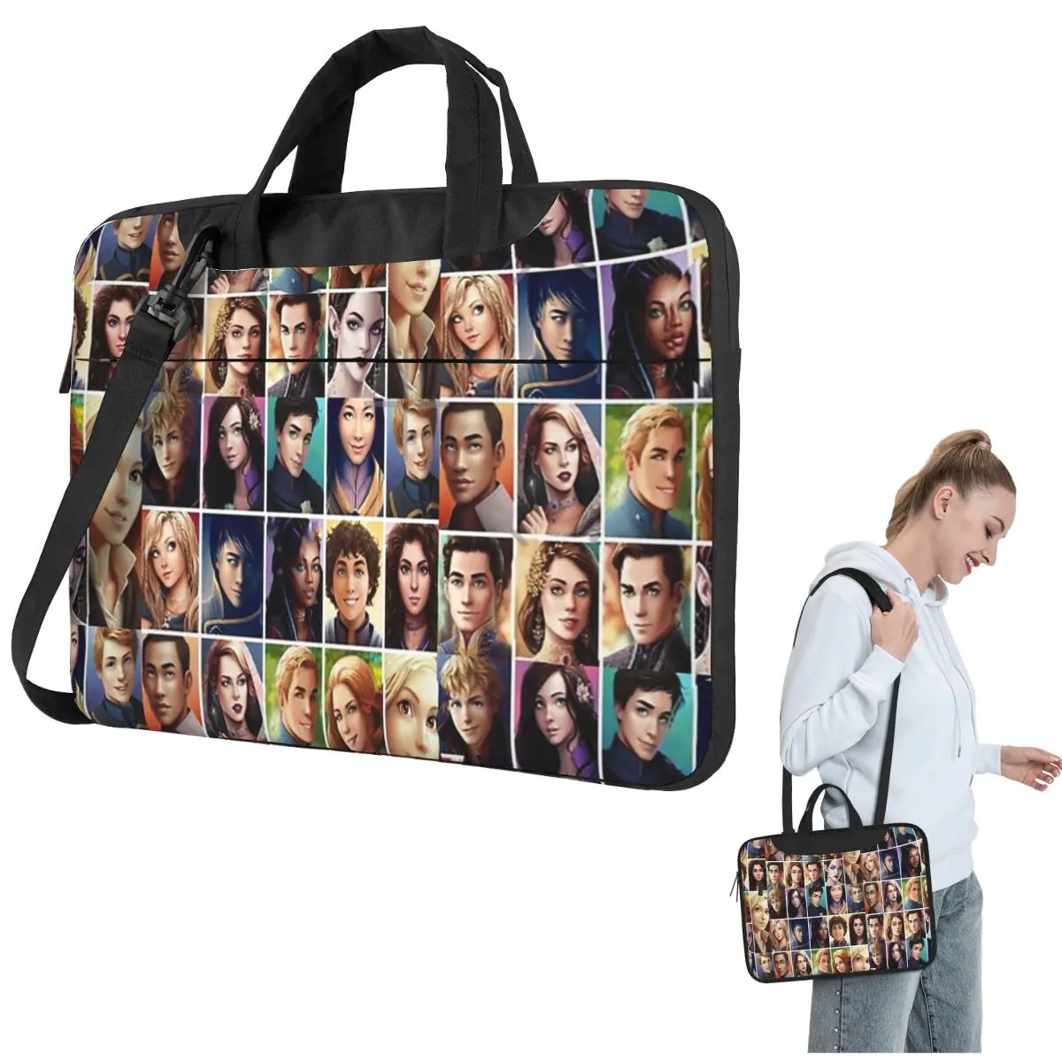Keeper Of The Lost Cities Character Crossbody Laptop Bag Case Computer Bag 13 14 15.6 Inch Notebook Pouch for Macbook Pro