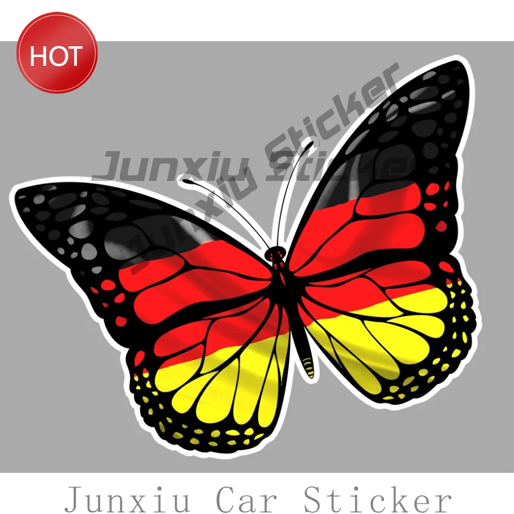 Creative Papillons Drapeau Allemagne Reflective Silver Vinyl Decal For Travel Case Outdoor Sticker Racing bodywork Decor
