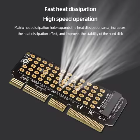 M2 NVME Adapter Card M.2 M-Key MKEY PCIe Riser Card Full Speed X4 M.2 To PCI-E4.0 Converter Support 1U Server for 2230-2280 SSD