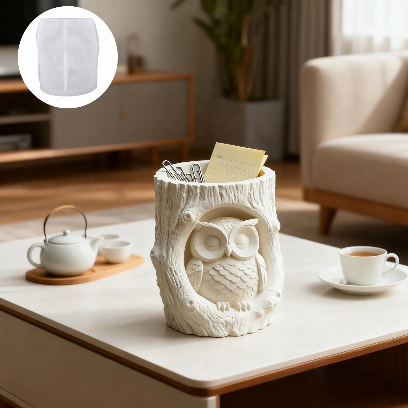 

Форма для литья из смолы, силиконовая форма для пней, форма для совы, гипсовая форма, белая для домашнего декора, офисного декора