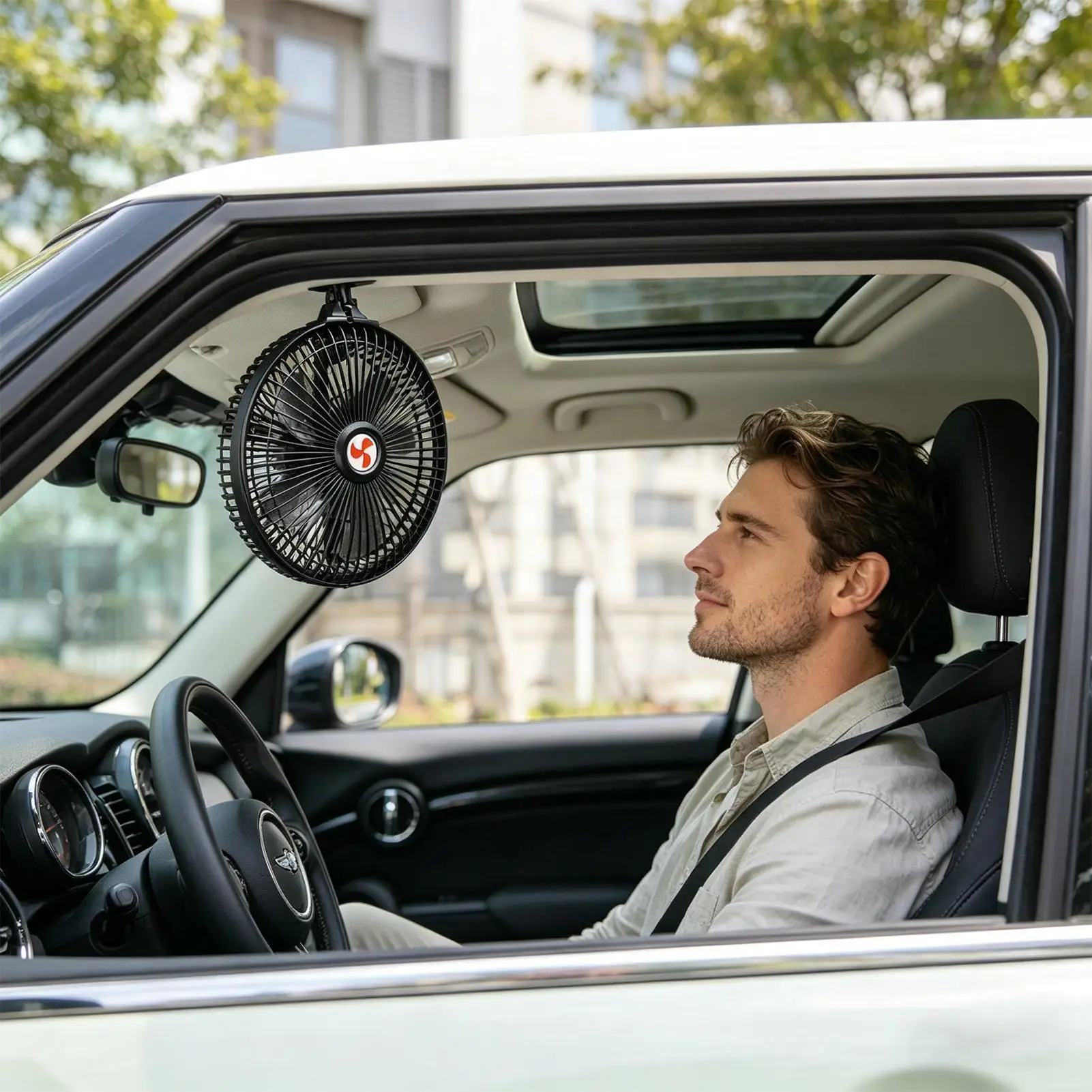 Vehicle Clip On Fan Interior Personal Cooling Supplies Portable Oscillating Fan With 2 Wind Gears For Trucks SUVs RVs Pickups