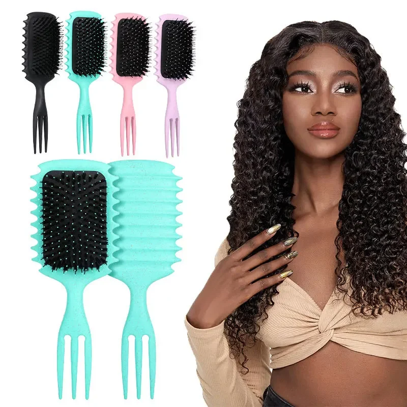 Cepillo para desenredar el cabello para mujer, cepillo para peinar el cabello rizado, peine para el cabello enredado, cojín de aire, peine para masaje del cuero cabelludo, herramientas de estilismo