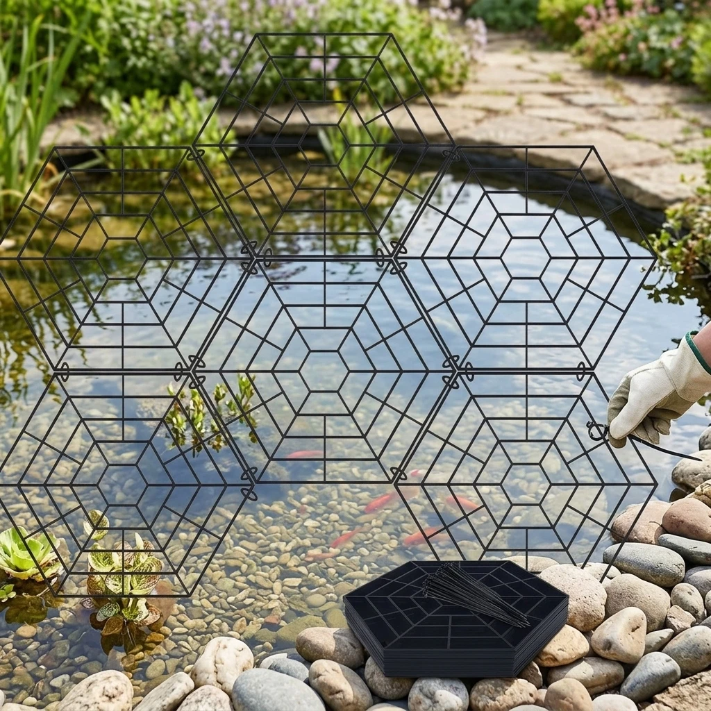20Pcs Pond Protectors Net Plastic Garden Pond Fish Guard Floating Net for Protecting Fish From Predators Herons And Cats