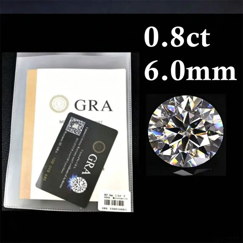 Diamant-Moissanit-Stein 0,5CT-2CT D-Farbe VVS1 Runder Brillantschliff Perlen für Feinschmuck Material Stein Zertifiziert – Detail 11
