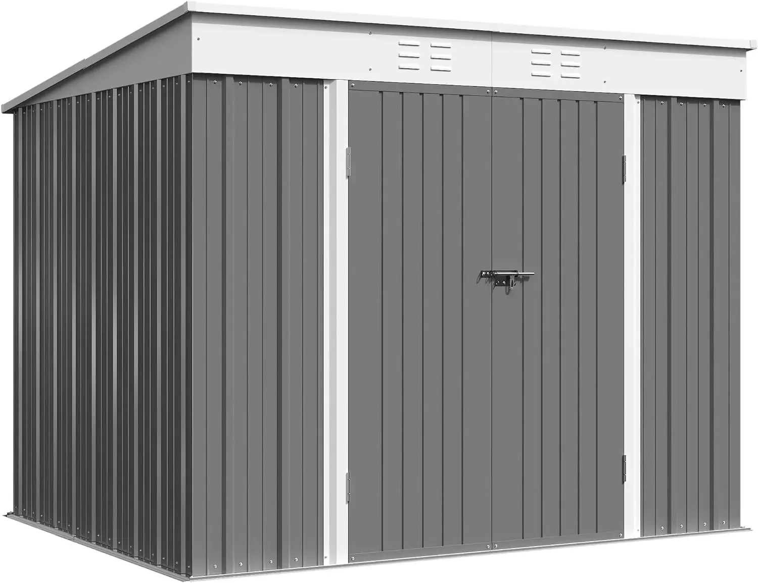 

6x4/8x6/5x3FT Outdoor Storage Shed All Weather Metal Garden Shed with Lockable Double Doors for Sundries,Multiple Colors