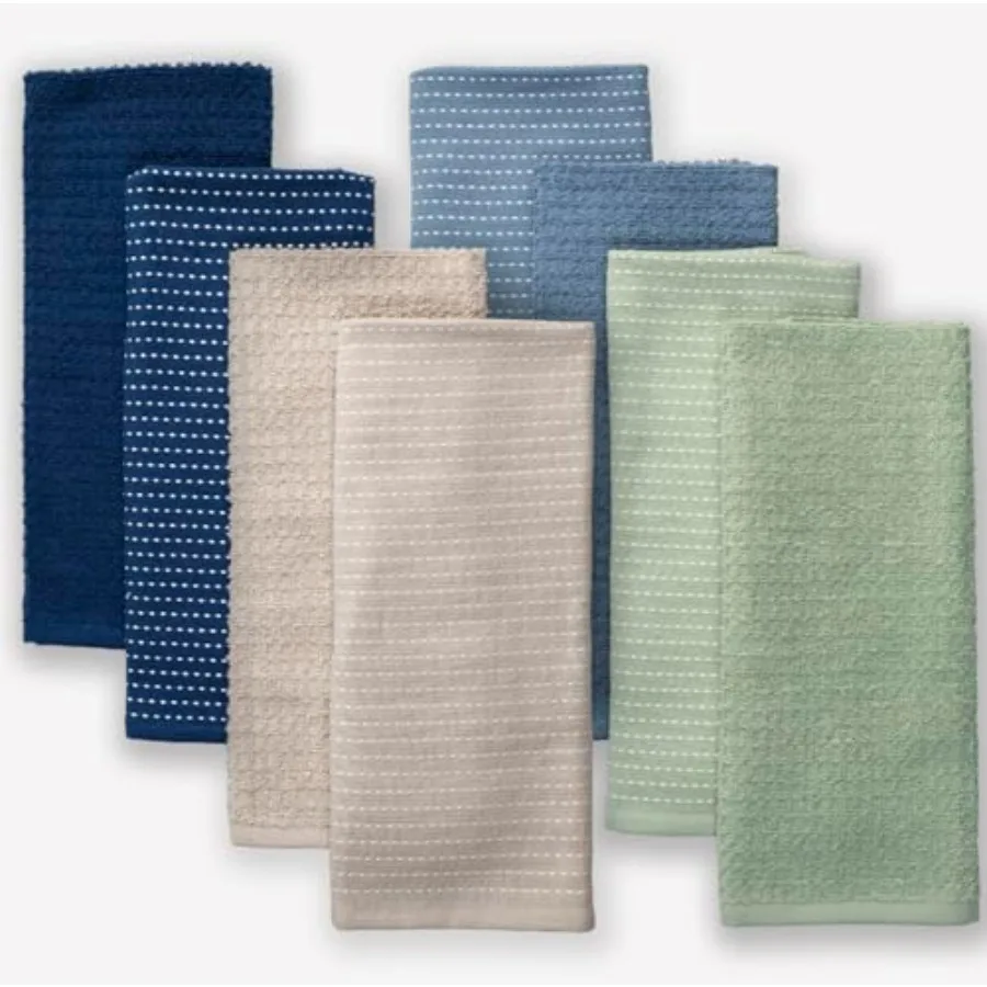 

Thyme and 100% Cotton Premium Turkish Kitchen Hand Towel Set, 16"x26", Ultra Absorbent, 350 GSM