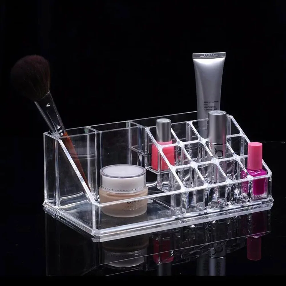 

Multifunctional Clear Acrylic Makeup Organizer Case with Multiple Compartments Storage Box for Lip Gel Nail Polish
