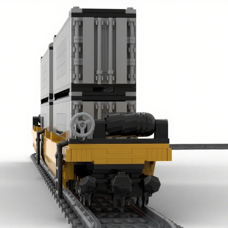 994PCS MOC Double Stack Rail Transport Wagon Building Blocks DIY Train Cargo Carrier Model Display Educational Toy Gift