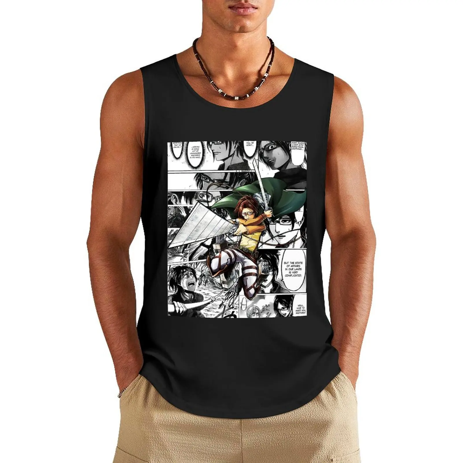 Hange On Zoe Poster Tank Top sleeveless gym shirts male Male vest Men's tops