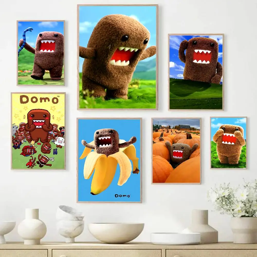 Domo Kun Anime Anime Posters Sticky HD Quality Wall Art Retro Posters for Home Kawaii Room Decor