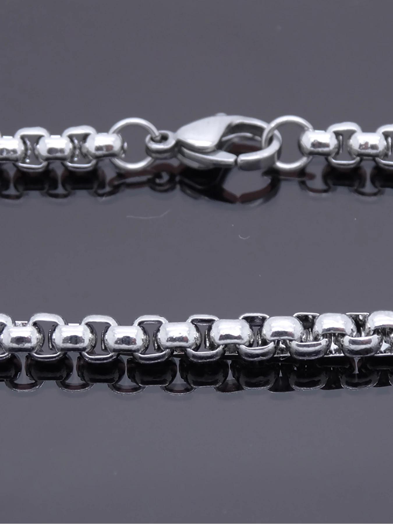 Retro Jewelry Solid Stainless Steel Bracelets 4mm Breadth POP Chain 20cm for Men Women Gifts Punk Style NO Fade Can Shower