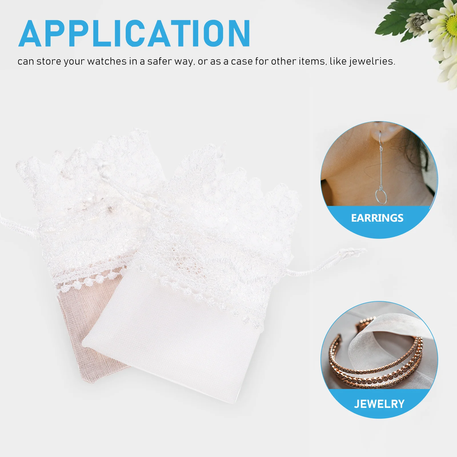 

10pcs Jewelry Bags Necklace Travel Pouch C y Gift Bracelet ganizer Drawstring Storage Beads Party Wedding Christmas Lace