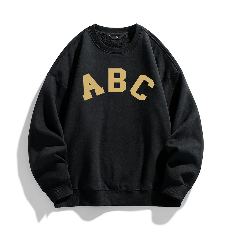 Oversize Men Women 100%Cotton Hoodie High Street Brand Letter ABC Printed Hoodies Good Quality Hooded Sweatshirt Autumn Pullover