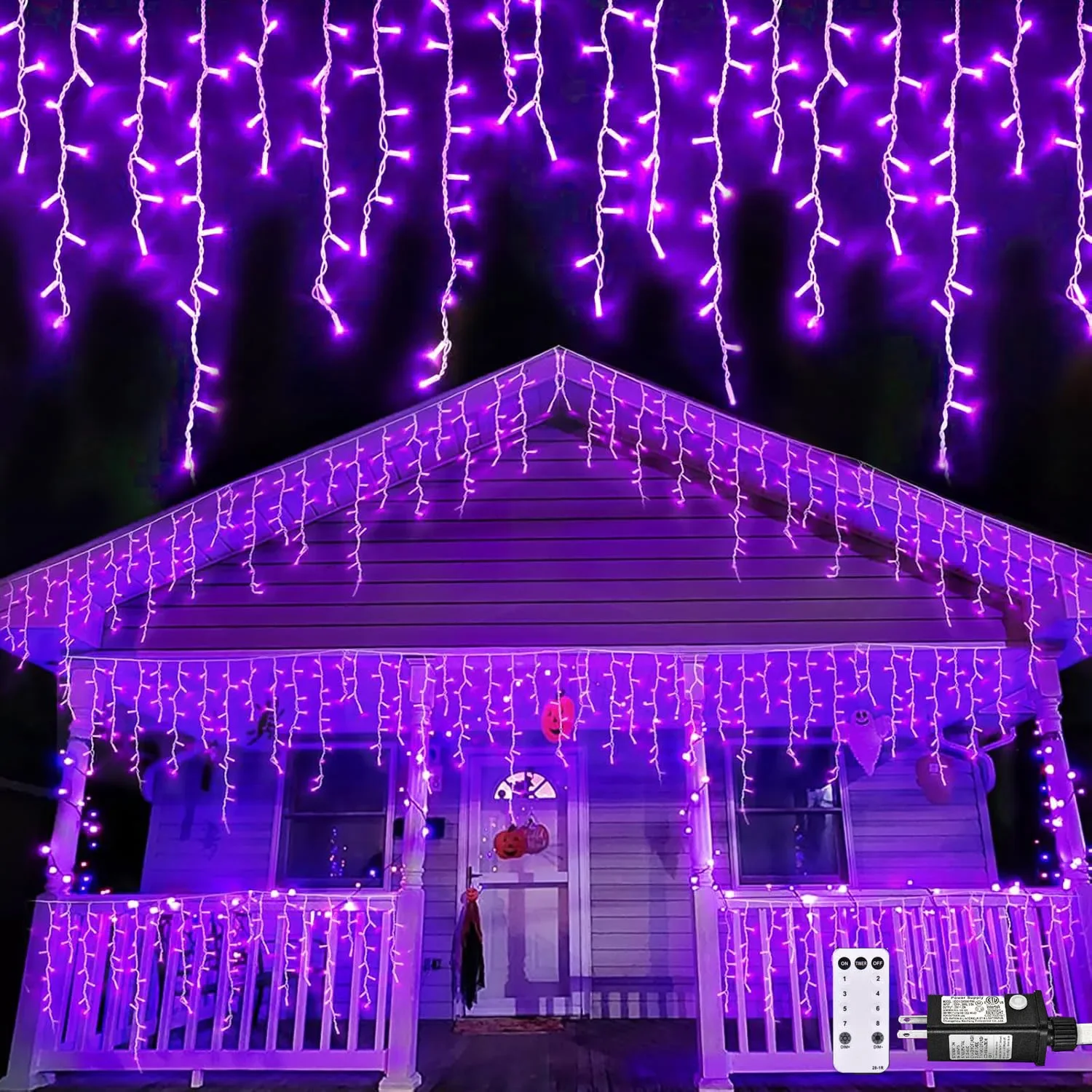 

300 LED Purple Halloween Icicle Light Outdoor 9M Purple Icicle Light Outdoor Christmas Icicle Light DC30V for Holiday Decor