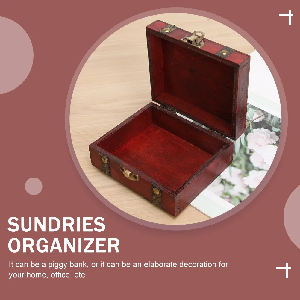 

1pcs Retro Jewelry Box Wooden Storage Case For Ring Necklace Earring Bracelet Organizer Dustproof Keepsake Box Home Decor