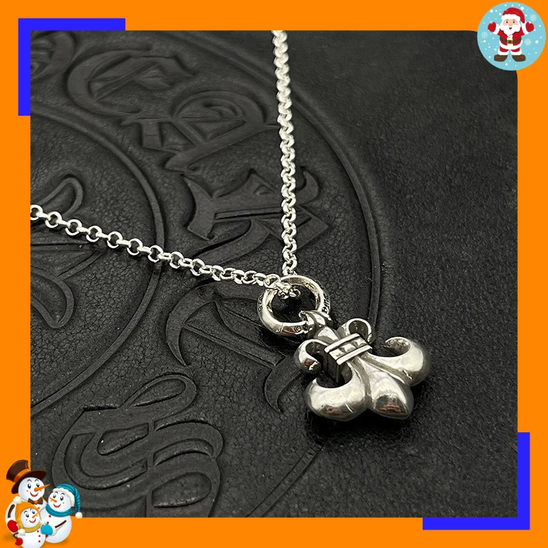 Accessories Single Ring Scout Flower Necklace Thai Silver Vintage Sweater Chain Premium Autumn and Winter Accessories Jewelry Pu