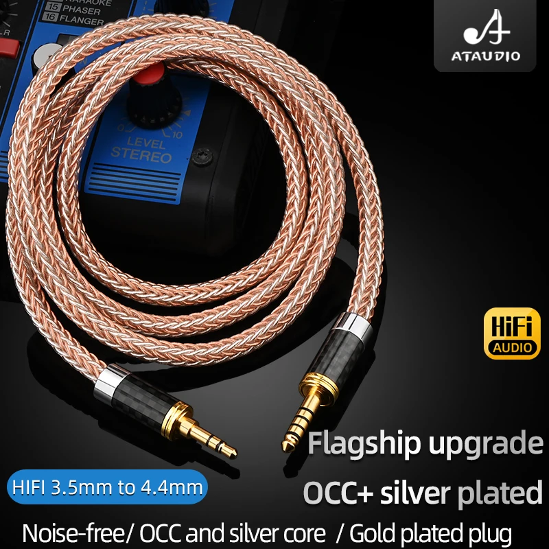 Hifi 3.5mm do 4.4mm przewód Aux Hi-end 2.5 zrównoważone do 3.5mm konwerter Audio kabel Adapter dla inteligentnych głośnik do telefonu