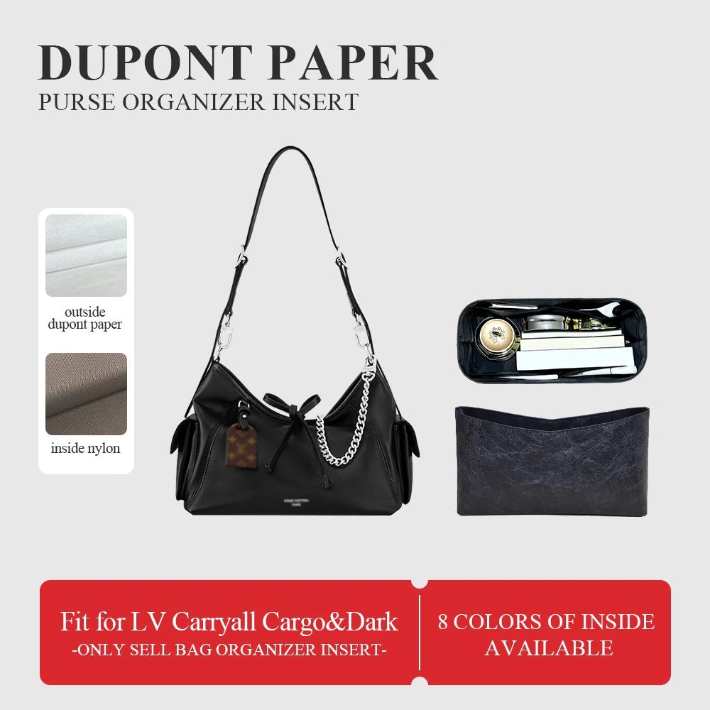 

Dupont Paper Purse Organizer Insert Fit for LV Carryall Cargo&Dark, Makeup Inside Purse Organizer Bag Inner Liner Bag In Bag