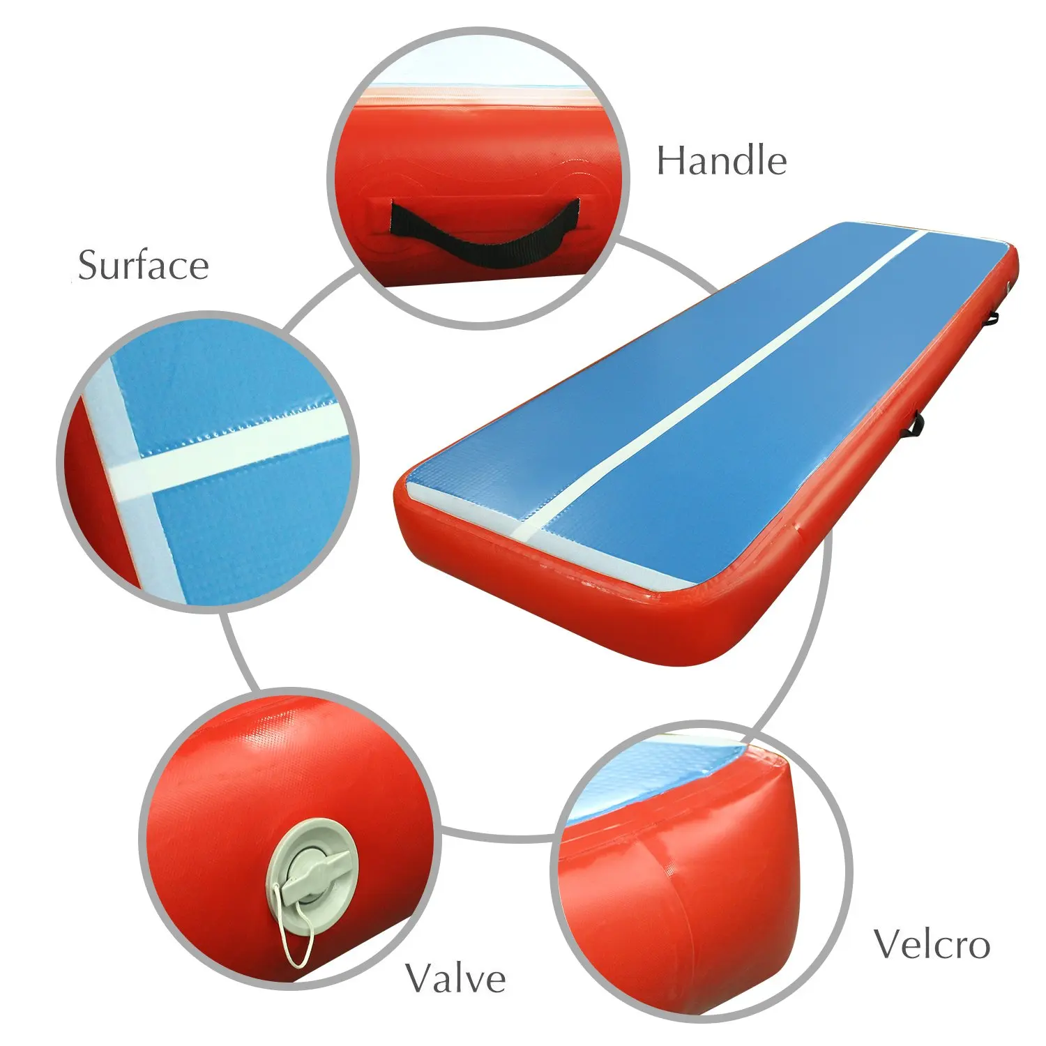 4x1x0.2m Inflatable Air Track Mat Gymnastics Tumbling Mat with Pump, Durable PVC Air Floor Mat for Home Training, Cheerleading,