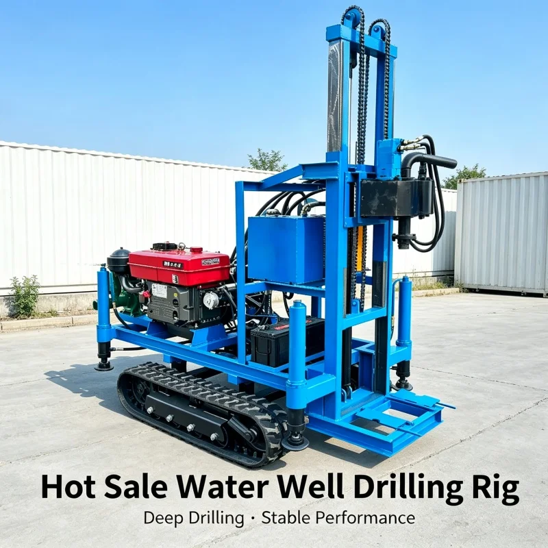 Customized 22‑25 HP Crawler Water Well Drilling Rig, Small Diesel Drilling Equipment for Farmland & Orchard Water Wells