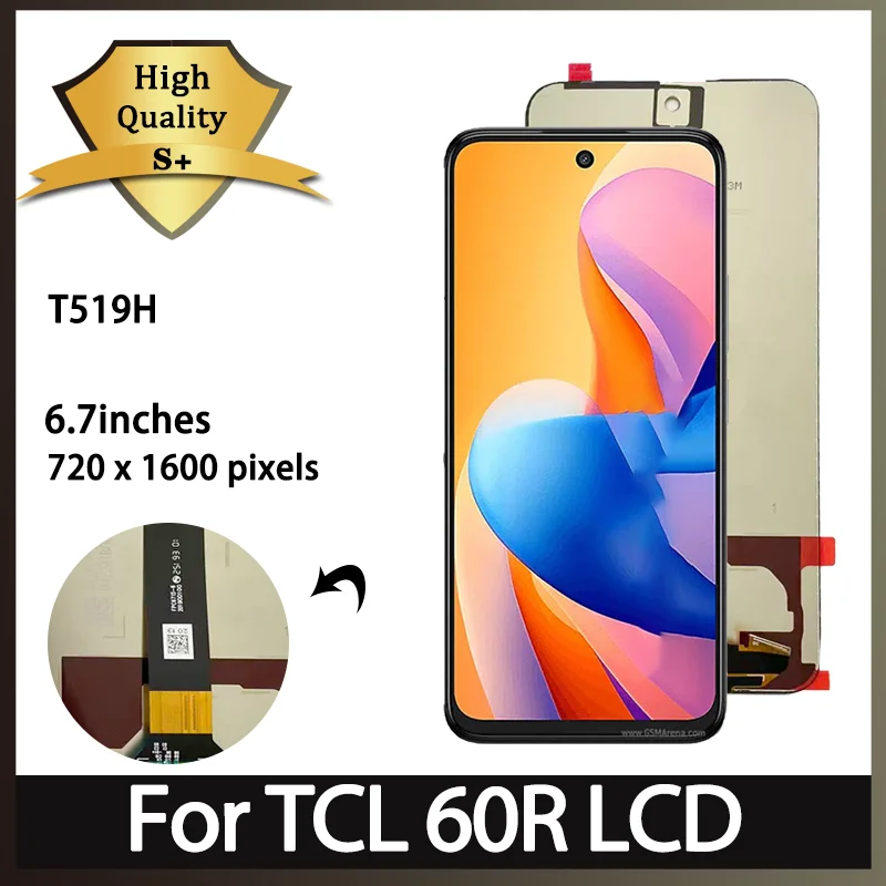 Pantalla LCD IPS de 6,7 pulgadas para TCL 60R 5G LCD T519H montaje de digitalizador con pantalla táctil para TCL 60 R 5G piezas de repuesto de pantalla