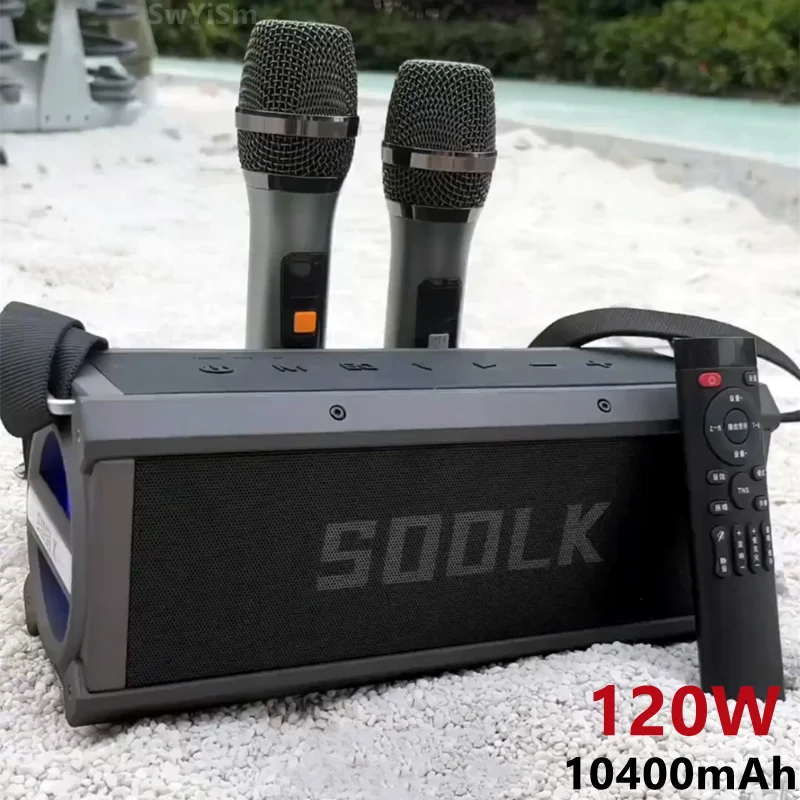 SODLK 120W 16000MAH Big Power Handle Subwoofer Portable TWS Super Bass Karaoke Bluetooth Speaker With Microphone Remote Control