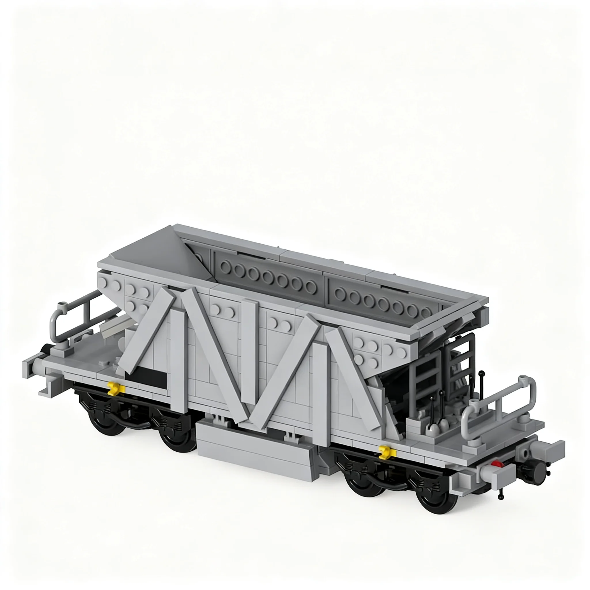 409pcs MOC Train Faccs Ballast Hopper Wagon Model Christmas Gift DIY Office Desk Ornament And Creative Tabletop