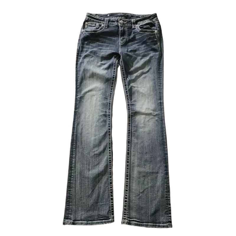 90s جينز عتيق للسيدات Y2K جينز أزرق جديد مطرز بجيب على الجناح الهيب هوب Harajuku سراويل واسعة على الطراز القوطي ملابس خروج نسائية #4