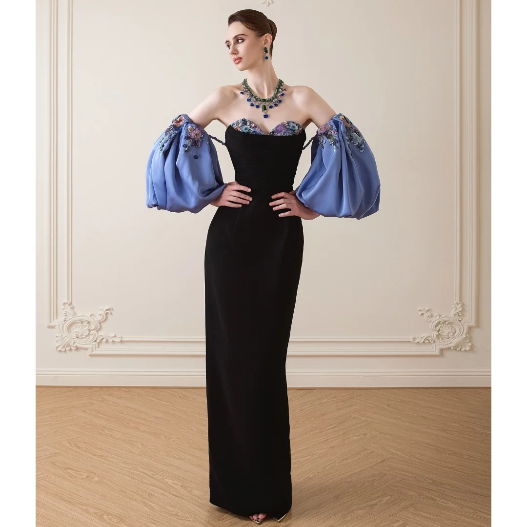 

Элегантные вечерние платья трапециевидной формы с блестками и цветами, свадебное платье, индивидуальное платье для выпускного вечера с пышными рукавами, вечернее платье