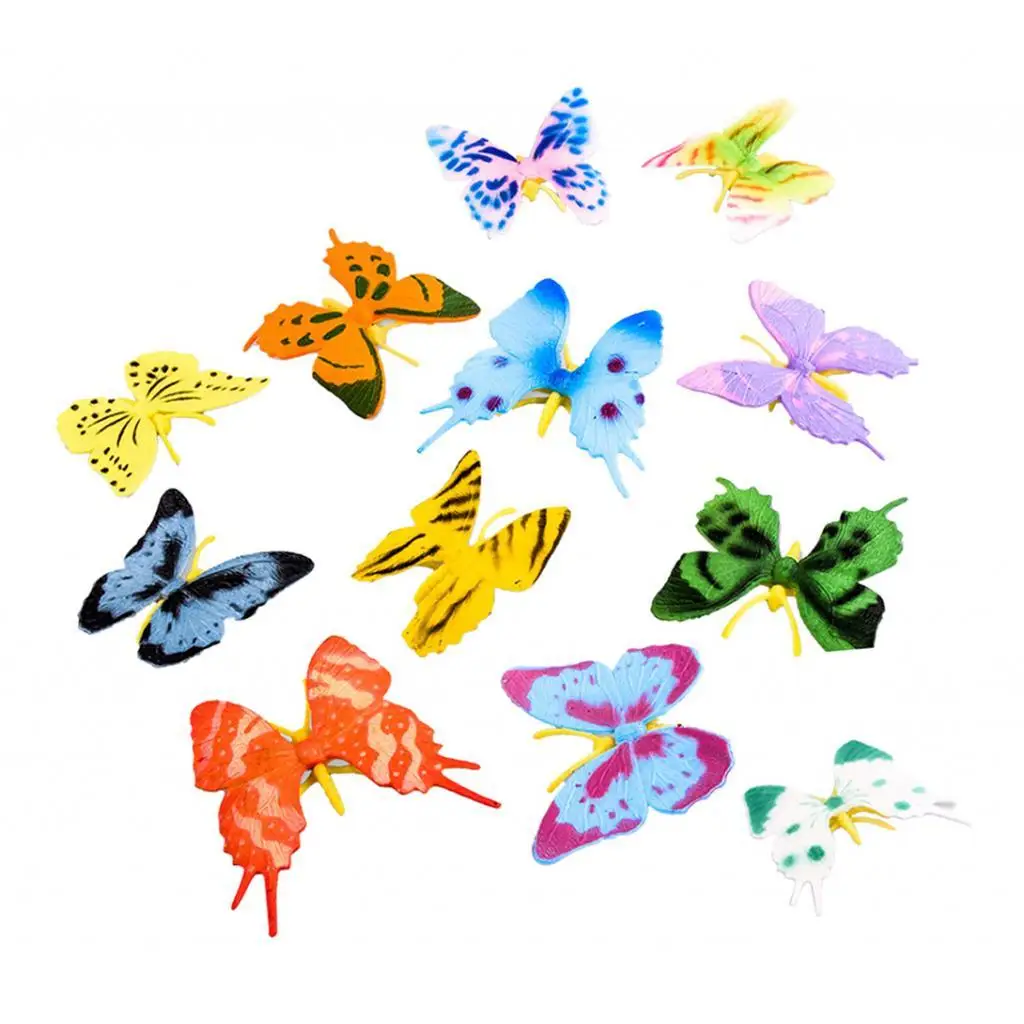 3-6pack 12 Realistic Plastic Butterfly Character Action Figures Model