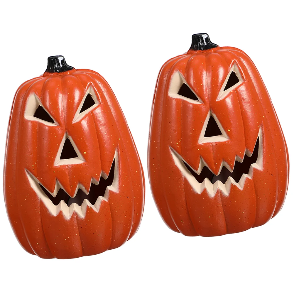 

2 Pcs Halloween Ghost Festival Decorative Lights LED Pumpkin Lantern Skull Lanterns (2pcs) outside Fall Lamp Decorations Indoor