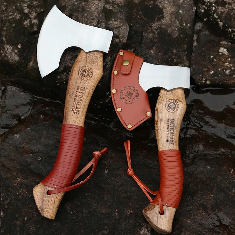 

Outdoor Multifunctional Qinggang Wood Manganese Steel Viking Battle Axe Convenient Camping and Logging Multi-purpose Tool