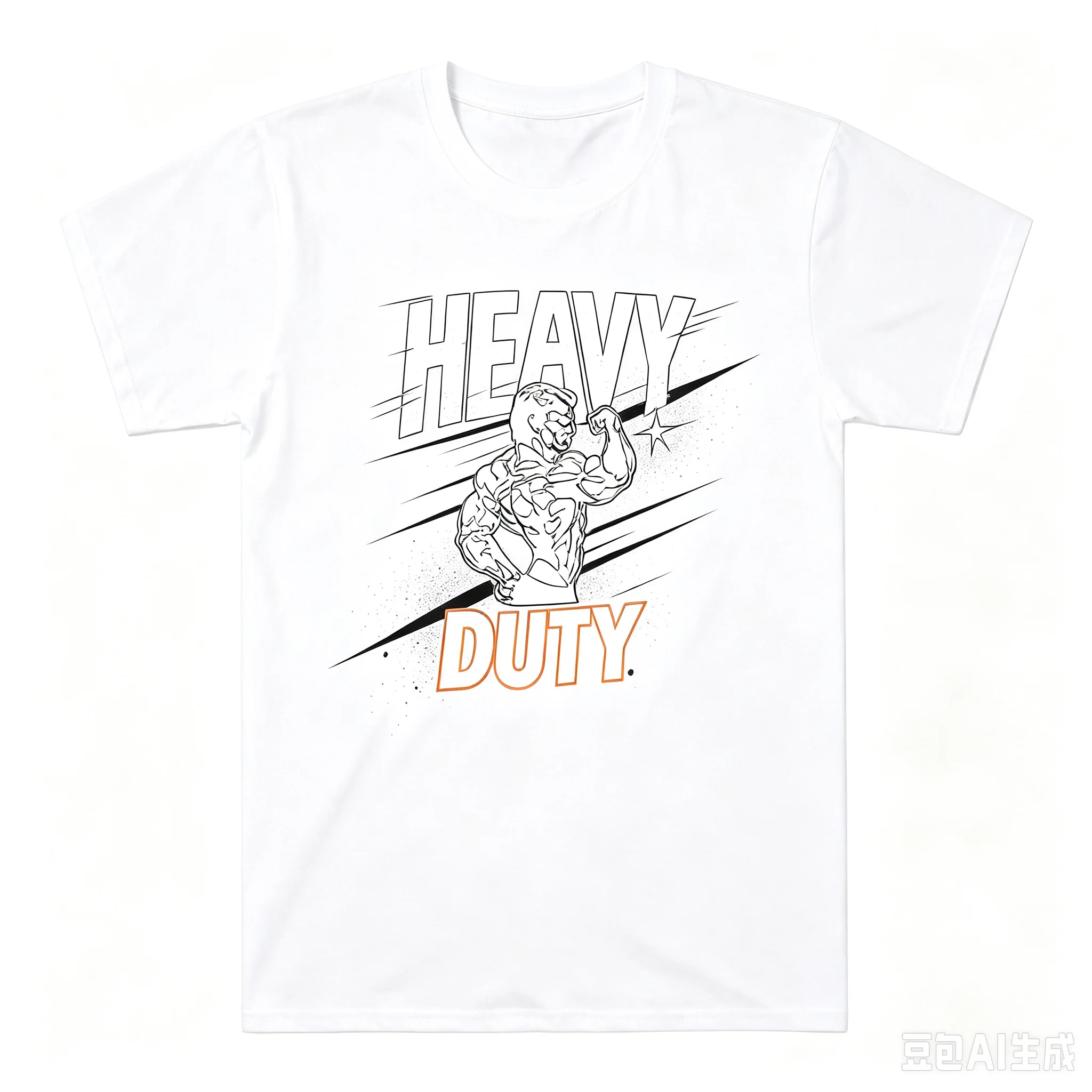 Gym Fitness Muscle Man Print Tshirt Men Women Heavy Duty Weightlifting Short Sleeve Tops