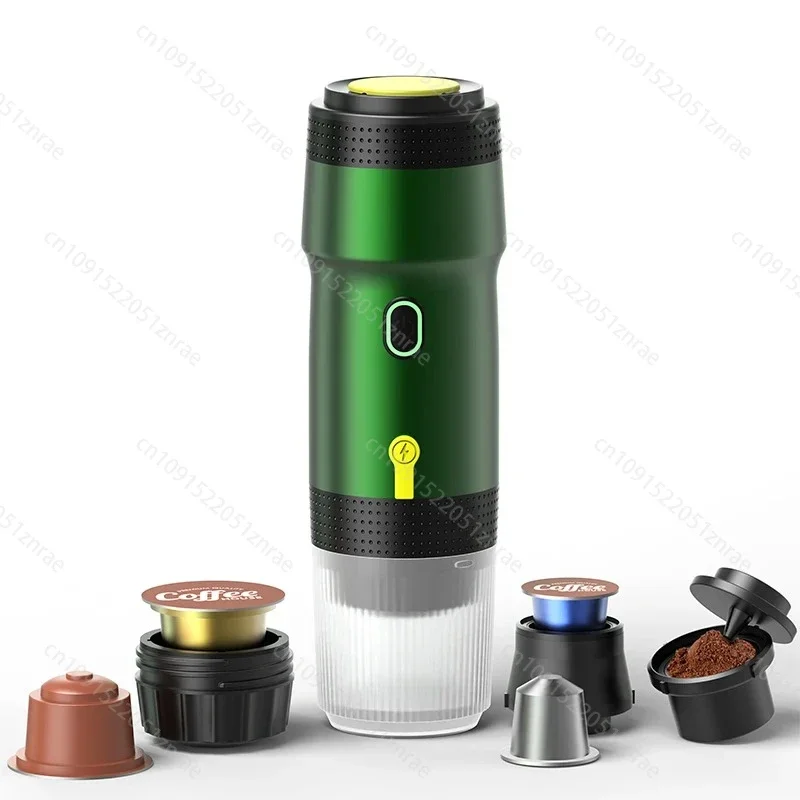 Portable Electric Coffee Machine 3-in-1 Capsule Powder Travel Coffee Maker Portable Italian Espresso Machine for Car & Home