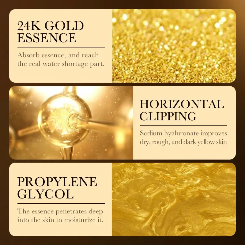 24K Gold Hyaluronic Acid Nicotinamide Face Serum Moisturize Softening The Skin, Preventing Dryness and Cracking Facial Essence