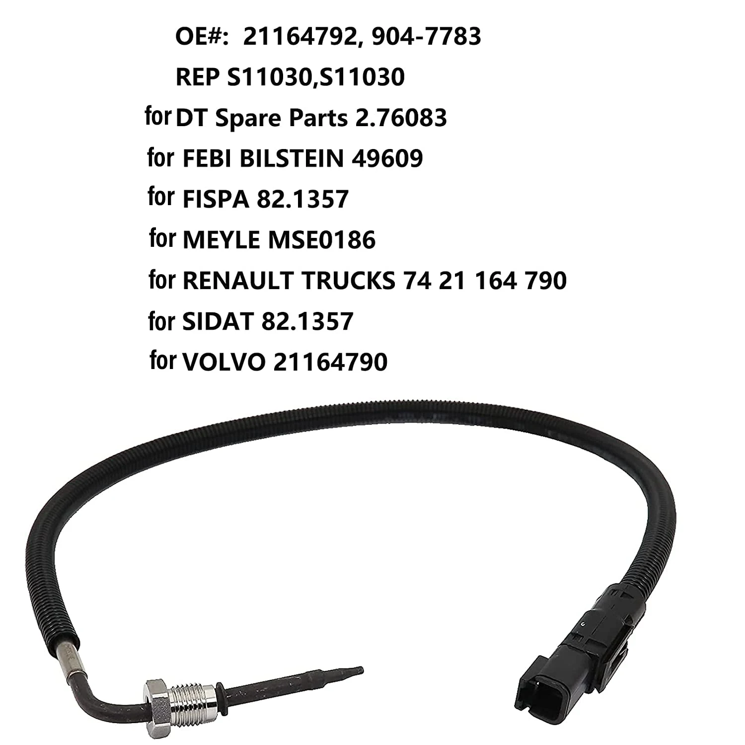 21164792 Heavy Duty Exhaust Gas Temperature Sensor For 2008-2012 Volvo Bus Mack Truck L6 10.8L Diesel 904-7783