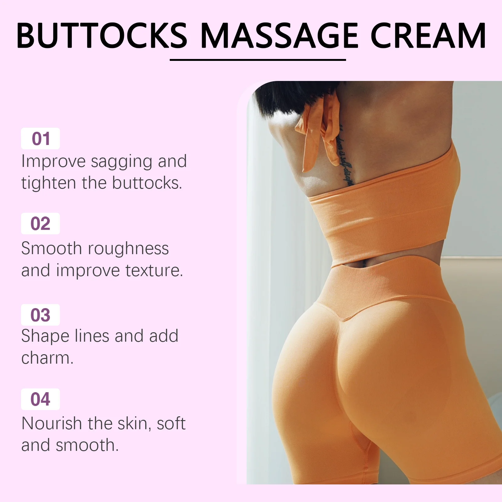 Crema para levantar glúteos, mejora la flacidez, reafirmante, levantamiento de cadera, agrandamiento de glúteos, crema nutritiva suavizante para glúteos