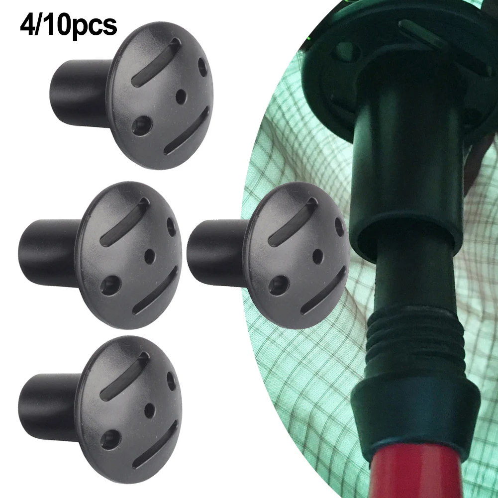 4pcs/10pcs Puncture Tent Pole Cap Canopy Pole Boat Cover ABS Non-slip Portable Black Anti-Rust Support Pole Cap