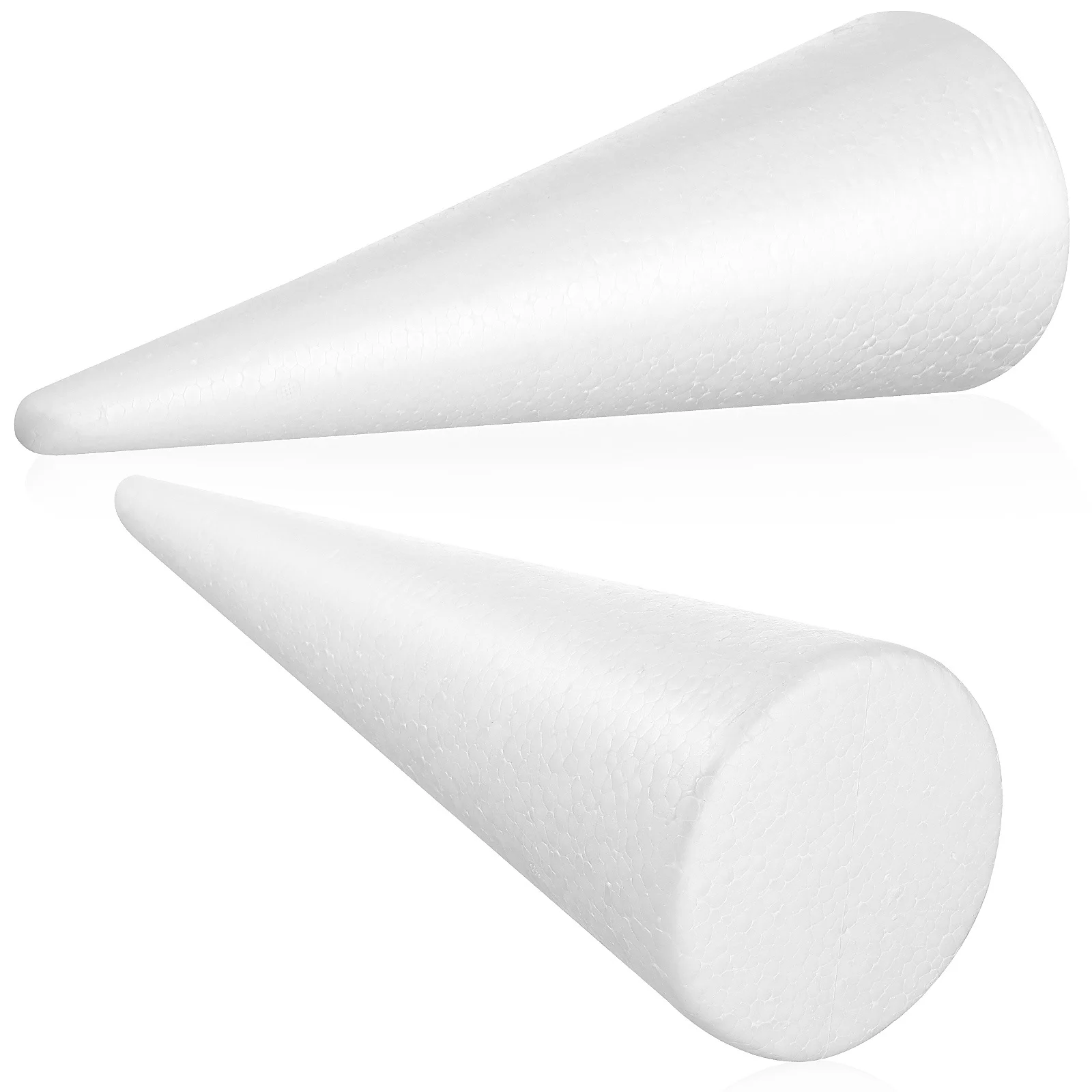 

2Pcs White Foam Craft Cones Cone Shaped Foam for DIY Holiday Projects Wedding Centerpieces Birthday Decorations Floral