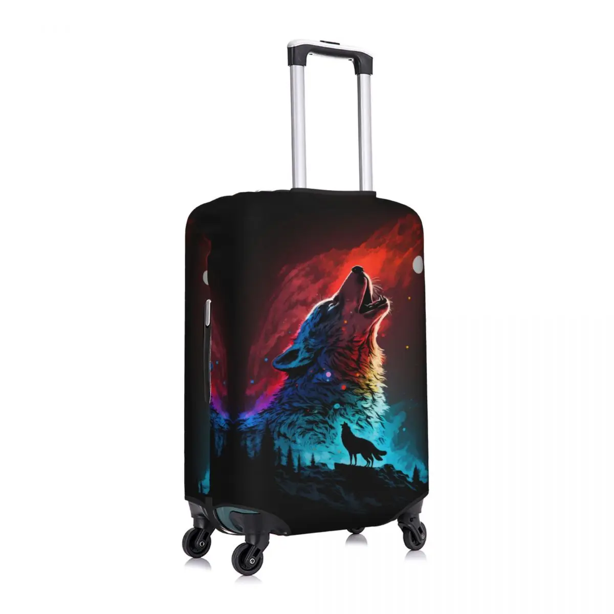 Custom Ghost Wolf Suitcase Cover Washable Travel Luggage Covers for 18-32 inch