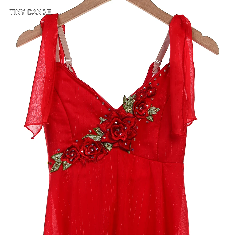 สีแดง Professional บัลเล่ต์เต้นรําชุดผู้ใหญ่ที่กําหนดเอง Ballerina SOLO เครื่องแต่งกายผู้หญิง Dancewear สําหรับประสิทธิภาพ B25671