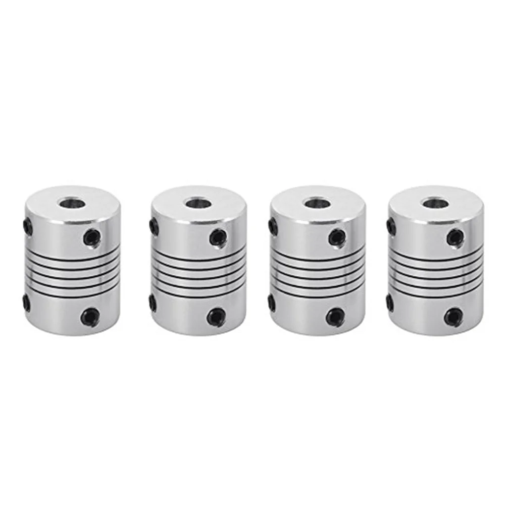 

4 Pcs Coupling Flexible Shaft Coupler Engraving Machine Elasticity Aluminum for Printer