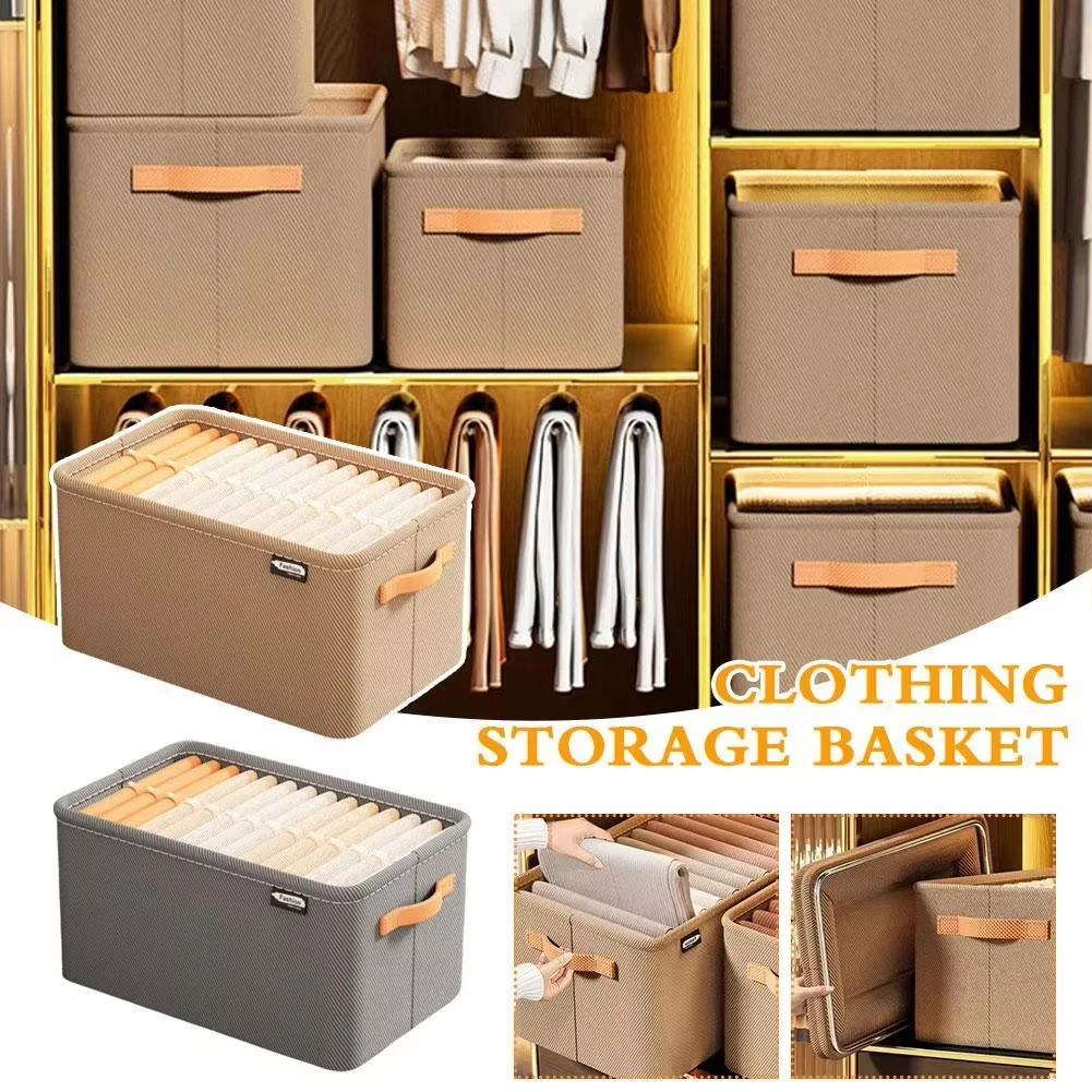 Cesta de almacenamiento de ropa, caja de almacenamiento de juguetes para escritorio, organizador de pantalones para armario, contenedor multifuncional para almacenamiento de artículos diversos para el hogar y el dormitorio