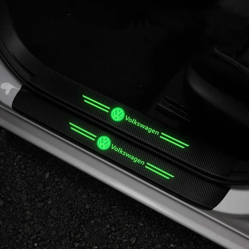 

Luminous Carbon Fiber Sticker for Volkswagen - Golf 5 Polo Touran Passat Beetle Jetta Lavida T3 CC Car Door Threshold Trunk Bump