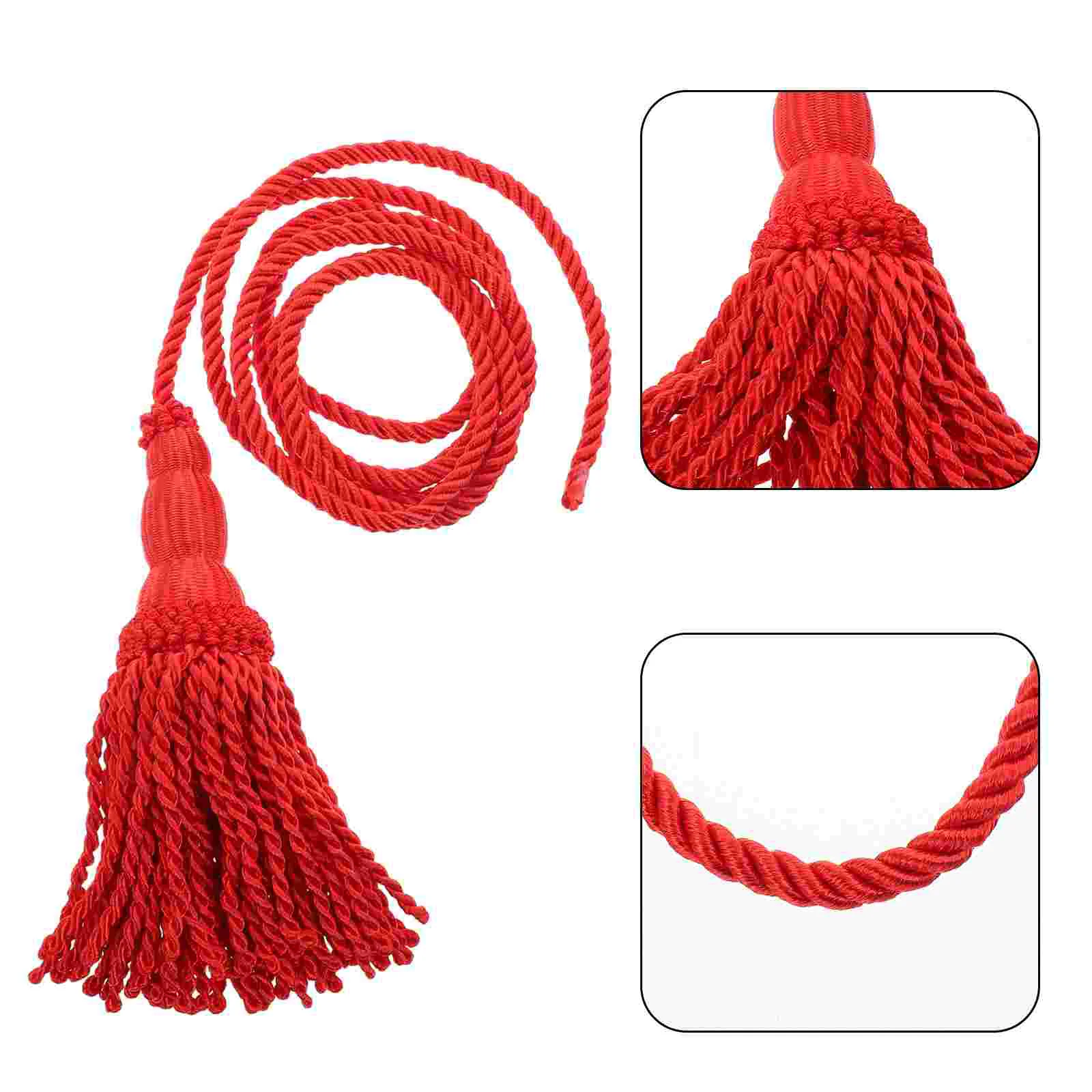 

1 Pair Wind Instrument Tassel Braided Cord for Bugle and Horn Red Honor Cords with Tassel Pendant Bugle Wrapped Rope Bugle Rope