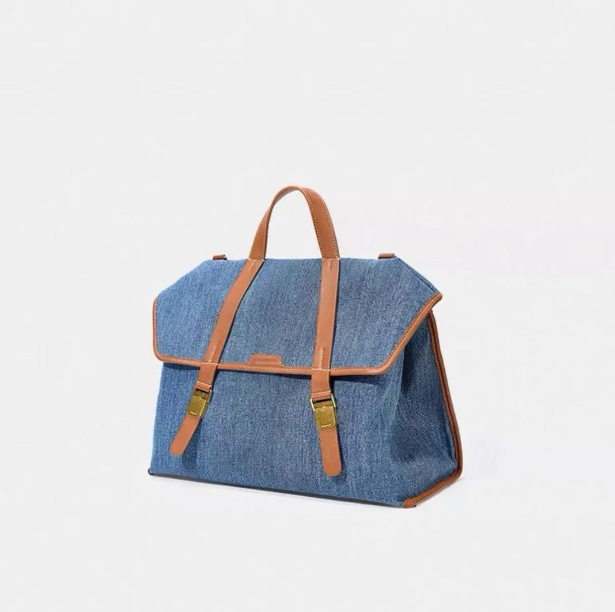 S 2026 New Large Backpack Denim Canvas Document Computer Bag Casual Commuting Shopping Vertical Retro New Version Fashionable