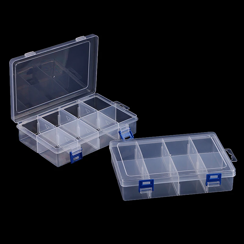 Multifunctional Box Case 20*13.5*4.5cm Large 8 Grids Plastic Storage Box Screw Electronic Component Transparent Organizer Box