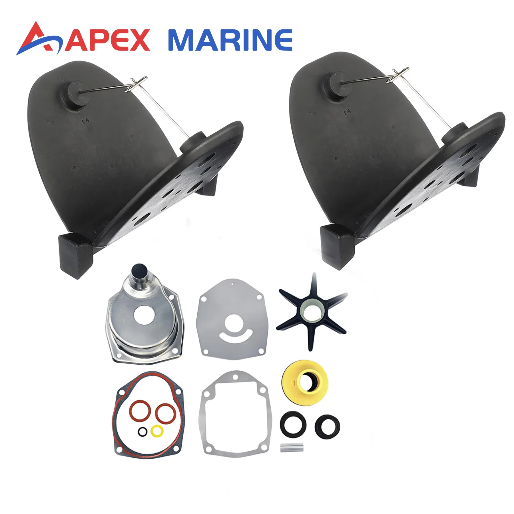 807166A2 Exhaust Water Shutters with Water Pump Kit 817275Q05 Fits Mercruiser Alpha One Gen II Stern Drive Motors 817275K05
