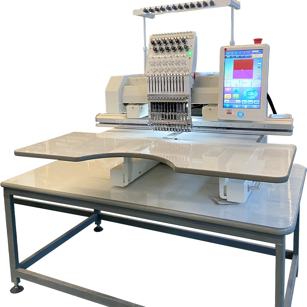 2023 Newest Type Single Head Stitch-work Embroider 12 Colors Computer Embroidery Machine